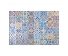 Alfombra de tela con motivos de azulejos de cemento multicolores 150x230 cm CAPRI