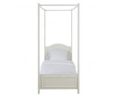 Cama con dosel 90 × 190 cm de madera blanca Manosque