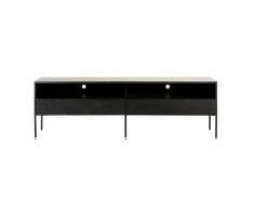 Mueble de TV con 2 cajones de metal negro Opal
