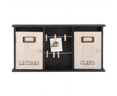 Organizador de pared letras y llaves de paulonia negro