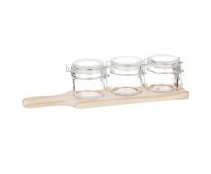 3 tarros vasito de cristal con soporte