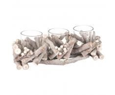 Candelabro con 4 portavelas de cristal