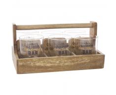 Soporte para 6 vasos con posavasos