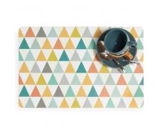 Mantel individual con motivos triangulares de colores VINTAGE