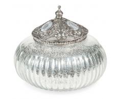Caja redonda de cristal plateado ÉLÉONORE