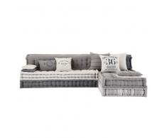Banco esquinero modulable de 6 plazas de algodón gris Iroise