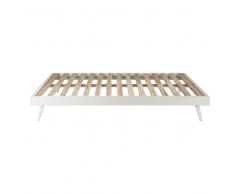 Cama-banco escandinava 140 x 190 de pino blanco Sixties