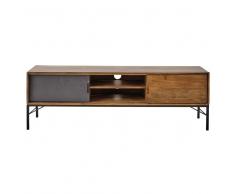 Mueble de TV de mango y metal negro Arty