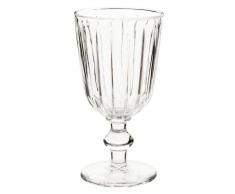 Vaso de vino estriado de cristal