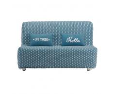 Funda azul pato con estampado de estrellas para sofá-cama acordeón Elliot