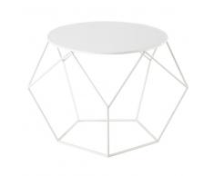 Mesa baja redonda de metal blanca Ø 64 cm Prism