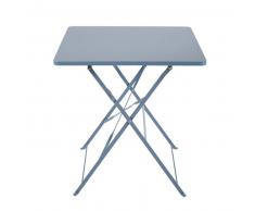 Mesa de jardín plegable de metal azul grisáceo para 2 personas L.70 Guinguette