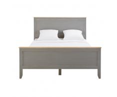 Cama 160x200 de pino gris Honorine