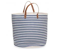 Cesta de la ropa de algodón a rayas H.40 cm ESCALE