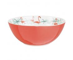Ensaladera de porcelana con impresión tropical