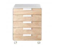 Mesa auxiliar de 5 cajones con ruedas