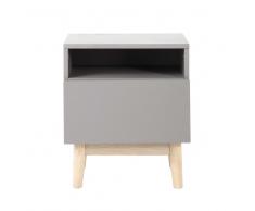 Mesita de noche vintage gris Artic