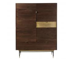 Armario de acacia y metal con 2 puertas y 3 cajones Sterling