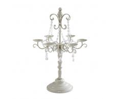 Candelabro de 6 brazos de metal gris