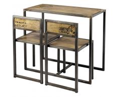 Mesa de comedor + 2 sillas de mango y metal An.90 Manufacture