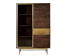 Vitrina de 2 puertas y 3 cajones de acacia y vidrio templado Sterling