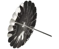Riffelmacher 10832 - Portavelas de Adviento, 4 Unidades en Bolsa, diámetro 9 cm, de Metal, Plata, para Velas, Corona de Adviento, decoración, Navidad, Adviento
