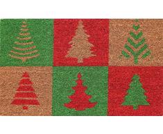 Coco&Coir | Felpudo de coco natural | Antideslizante | Ecologico | Felpudo interior y exterior | 45 x 75 cm } árbol de Navidad
