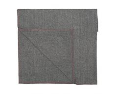 Cala Living Manta de Espiga con Enmallado Perimetral, Lana, Gris y Granate, Individual, 170x130x3 cm