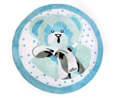 Aratextil Oso Alfombra Infantil, Algodón, Celeste, 120x160 cm