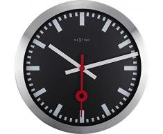 Nextime 3999STZW Station Stripe Index Reloj de Pared, Negro, 35 cm