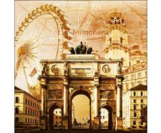 Pro-Art g1252a - Lienzo en impresiÃ³n giclÃ©e (30 x 30 cm), diseÃ±o de MÃºnich, Multicolor, 50 x 50 cm