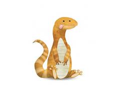 Komar Wandbild Von Cute Animal Lizard | Poster, Bild, Wohnzimmer, Schlafzimmer, Dekoration, Kunstdruck | ohne Rahmen | P111D-30x40 fotomural, Blanco, Naranja