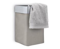 Blomus Toalla Cesta, Acero Inoxidable, Acero Inoxidable Mate, Taupe, 16 x 15 x 25 cm