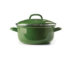 BK Indigo Dutch Oven Olla Redonda de acero esmaltado holandÃ©s con tapa, 26 cm/5.2 litros, apta para inducciÃ³n, horno y lavavajillas, color verde