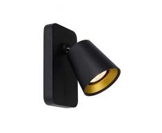 Lucide 09928/05/30 Foco de pared, Aluminio, 5 W, Negro, Oro Mate/LatÃ³n
