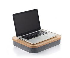 InnovaGoods Larage Escritorio Portátil con Bandeja de Almacenaje, Madera contrachapada, Gris, Mediano