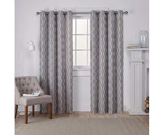 Exclusive Home Barroco Cortinas Cortina Panel par, Gris, 54Â x 108, 2Â Piezas