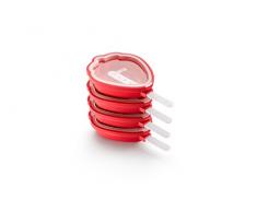 LÃ©kuÃ© Pack de Moldes para Helados en Forma de Fresa, Silicona, Rojo, 15.4 x 9.4 x 3.3 cm, 4 Unidades