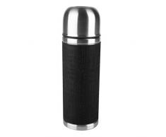 Emsa Senator Sleeve 515711 Termo con Taza Integrada, 0.5 L, Acero Inoxidable/Silicona, Plateado/Negro
