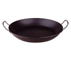 Agnelli Paella sartenes para Pan, Hierro, con 2 Asas en Acero Inoxidable, Negro, 36 cm