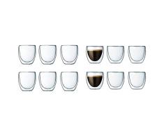 Bodum Pavina -Set de 6 vasos tÃ©rmicos, 25 cl, cristal borosilicato, transparentes + Pavina Set de 6 vasos tÃ©rmicos, 0,08 l, cristal borosilicato, transparentes
