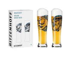 RITZENHOFF 3481005 - Juego de 2 vasos de cerveza de trigo (500 ml, 2 unidades, serie NÂº 5, con impresiÃ³n digital multicolor)