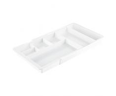 InterDesign Clarity Organizador de maquillaje, separador de cajones extensible en plástico, caja organizadora adaptable, blanco