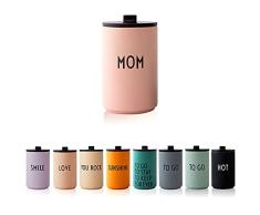 design letters Taza Termica MOM | Regalo Dia de la Madre | Taza de café para Llevar | Vaso termico café | Tazas de viaje aisladas sin BPA | MOM Taza Térmica de acero inoxidable | Termo Cafe, 350 Ml