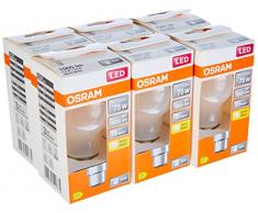 OSRAM Lámpara LED Star de filamento esmerilado, casquillo B22d, blanco cálido (2700K), forma de bombilla, juego de recambio para bombillas convencionales de 75W, paquete de 6