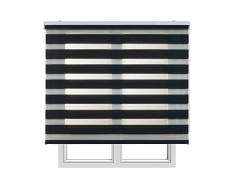 Estores Basic - Estor Noche y DÃ­a, estor enrollable doble capa para interior, Gris Oscuro, 60 x 180cm