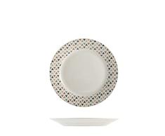 H&H 9835903 Luxor - Plato de fruta decorado (porcelana, 19 cm), diseño de porcelana