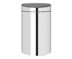Brabantia Touch Bin Cubo de Basura, 40 litros, Acero Brillante