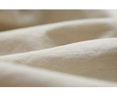 L1NK STUDIO Sabana encimera Lisa Cama 105 cm (210X280cm) 100% algodón (Percal 200 Hilos) Avena