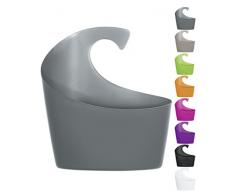 Spirella colección Sydney Wall Basket, Cesta portaobjetos Grande 30,5 x 27,5 x 10 cm, Polipropileno, Gris